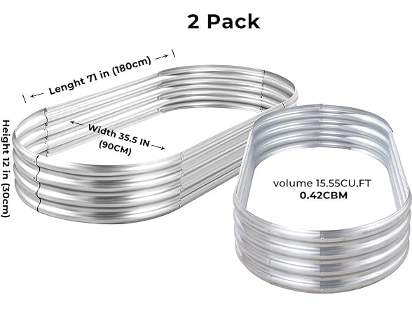 Land Guard GAR-105 2Pcs Raised Garden Bed 6x3