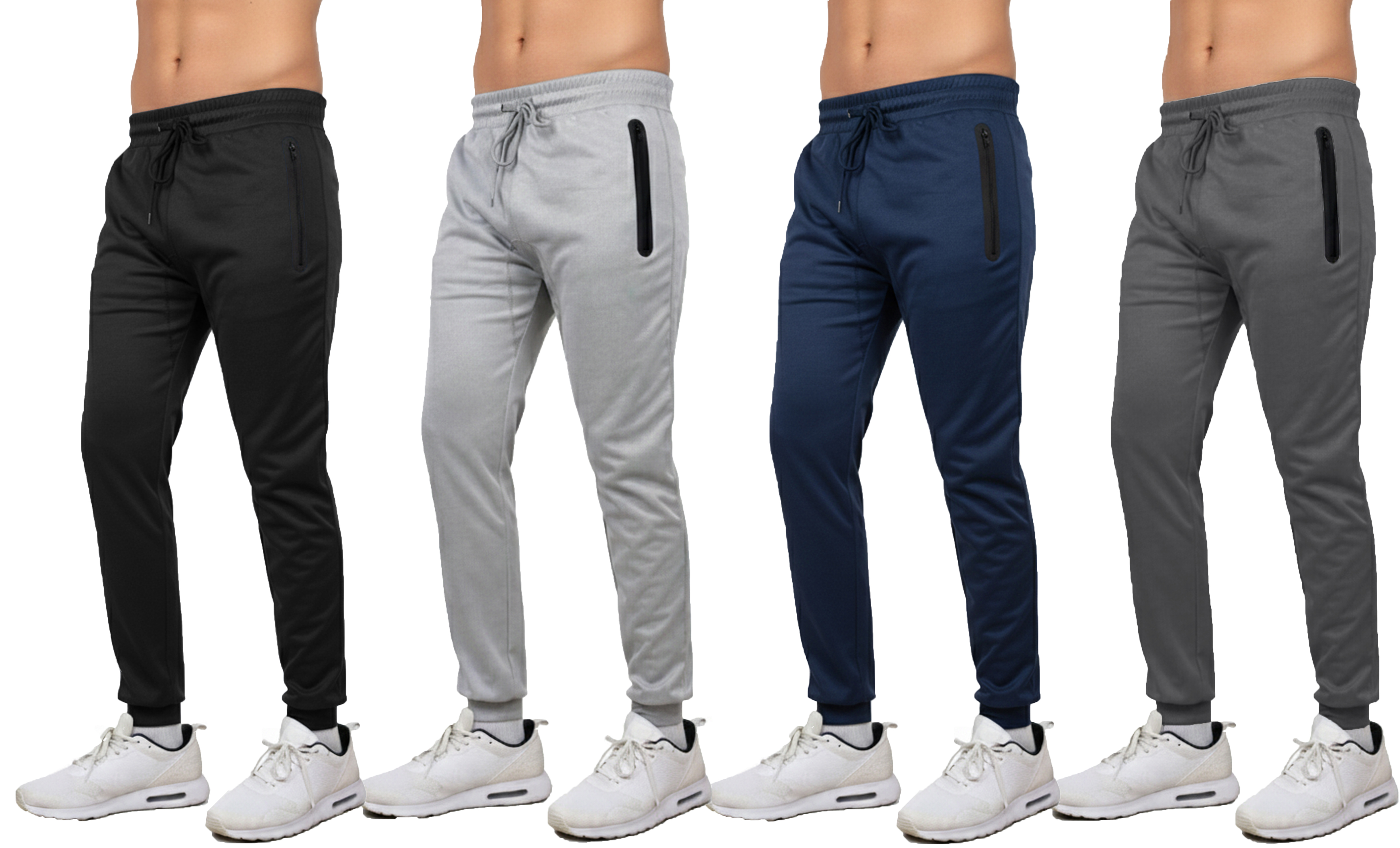 3Pk Asst Mens Tech Jogger w-Zip Pockets - Gallery 10