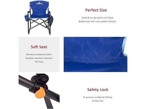 SUNNYFEEL Blue Kids Folding Camping Chair