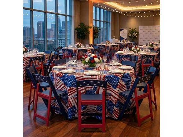 Red White and Blue Old Glory Resin Folding Chair, 4 Chair Pack