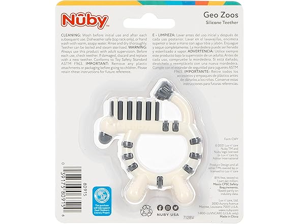 Nuby Geo Zoos Massaging Silicone Teether