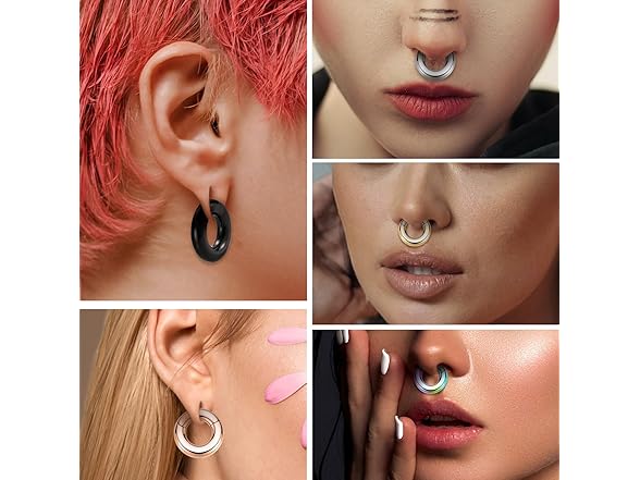 14mm Thick Silver Nose Rings Hoop