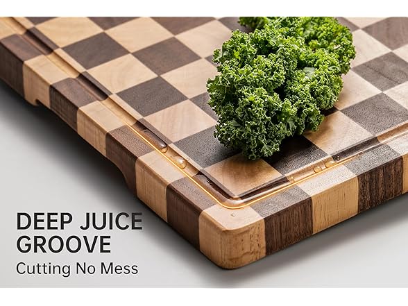 Checkered Acacia Wood Cutting Board