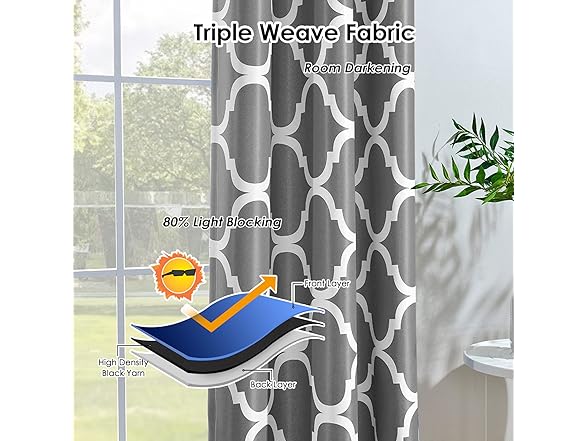 Melodieux Moroccan Blackout Curtain 42"x96"