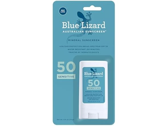 Blue Lizard Spf#50+ Sensitive Stick Australian Sunscreen 0.5 Ounce