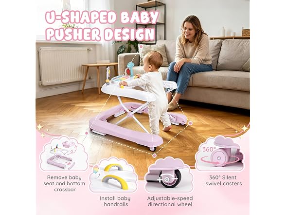 Dacoity Pink 5-in-1 Baby Walker
