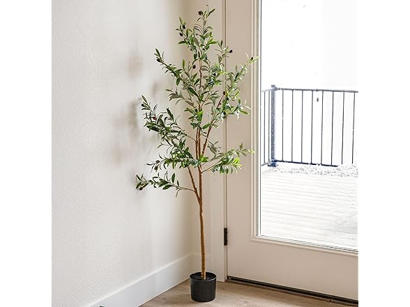 Sunnydaze Fake Olive Tree - Set of 2