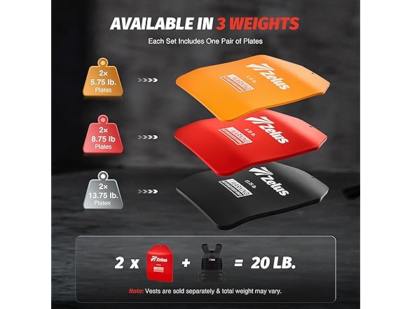 Red Weighted Vest Plates 8.75