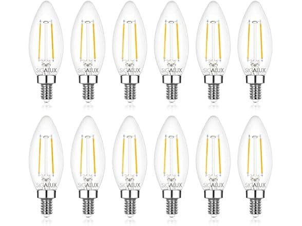 Sigalux E12 LED Bulb Dimmable, 40 Watt, 12 PK