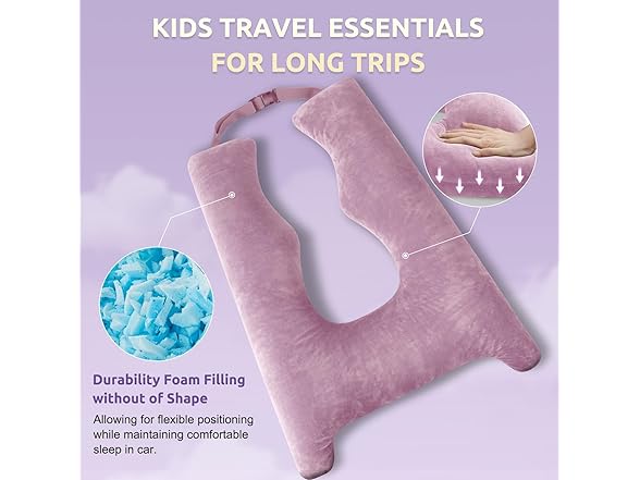 FAIORD Car Pillow for Kids, Purple