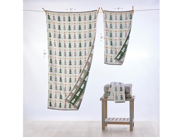 SKL Home Multi Trees 100% Cotton Premium Bath Towel