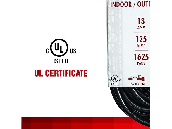 iWork 25 Ft Black Extension Cord 3 Prong