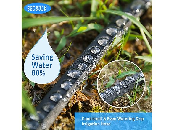 secbulk 50' Flat Soaker Hose - 2 Pack