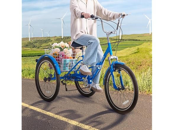 Adult Tricycles Bike, 24 Inch Three-Wheeled