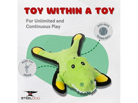 Steel Dog Bumpy Gator Squeaker Dog