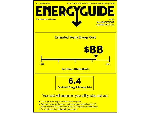 Midea 10,000 BTU ASHRAE (5,800 BTU SACC) AC