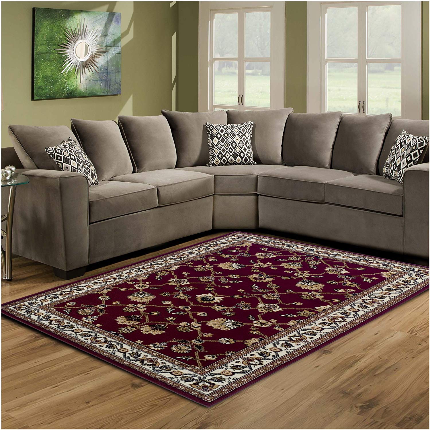 Superior Kingfield Traditional Floral Indoor Area Rug, 5'x8', Black - Gallery 15