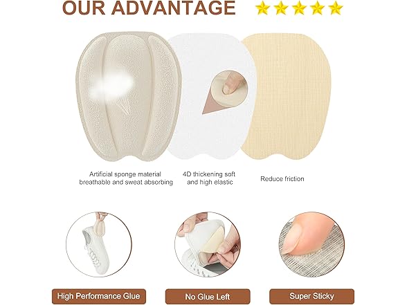 BIGIICO Heel Grips Liner Cushions