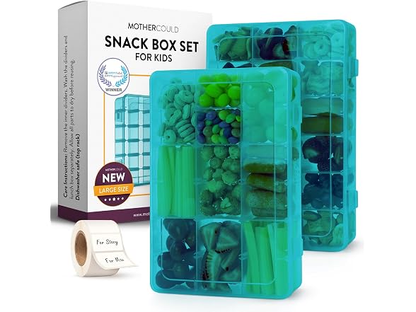 Mothercould Large Kids Snack Box Containers Set of 2