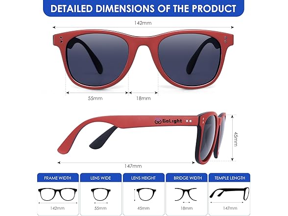 GoLight Polarized Sunglasses Red/Orange 2 Pack