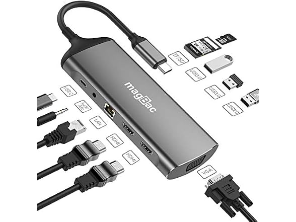 MagBac Laptop Docking Station Dual Monitor for