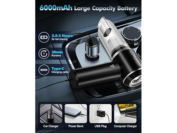 Abcsolt 18000Pa Car Vacuum Cleaner