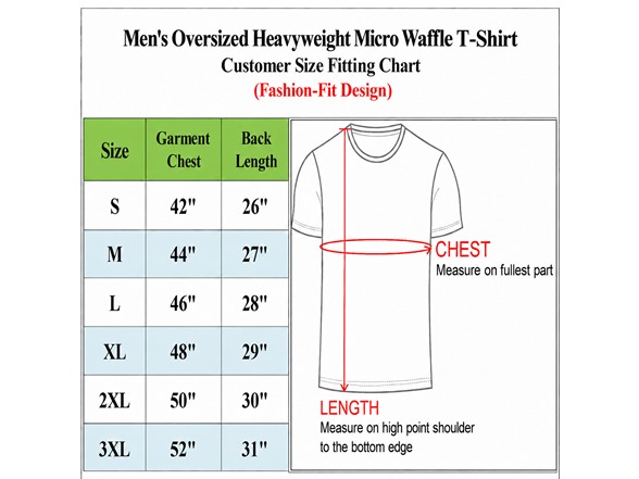 5Pk Mens Waffle Knit Drop Shoulder Tee