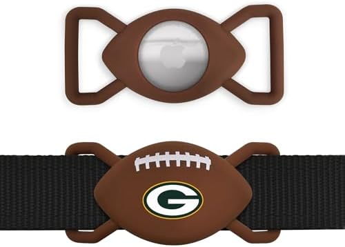 NFL Green Bay Packers Football Apple AIR TAG Holder for Dogs, Case for Apple Airtag Tracker, GPS Dog Tracking Device Collar Holder
