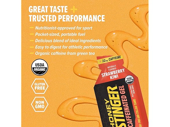 24PK Honey Stinger Strawberry Kiwi Energy Gel
