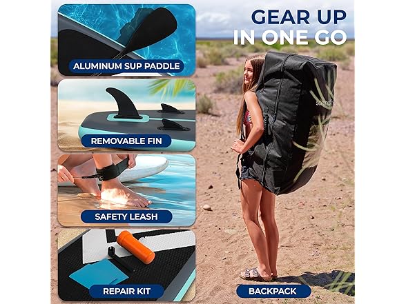 SereneLife 10’6” Inflatable Stand-Up Paddle