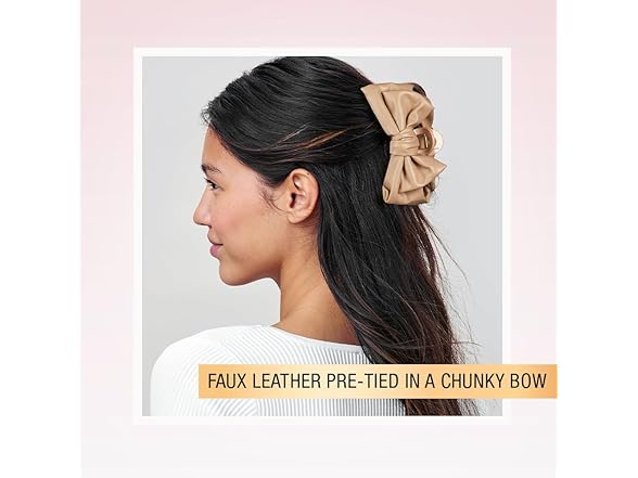Scunci by Conair faux leather bow claw clip