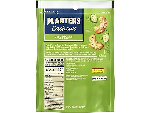 1PK PLANTERS Cashews Dill Pickle