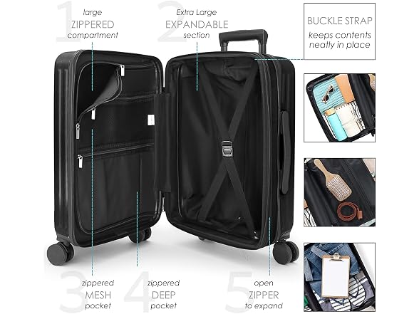 TravelArim Expandable, Black, 22 Inch