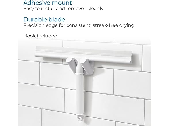 iDesign Shower Squeegee with Adhesive Hook
