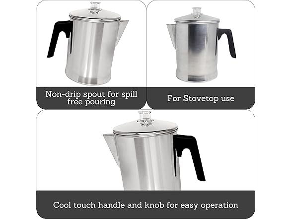 MIRRO Aluminum Stove Top Percolator