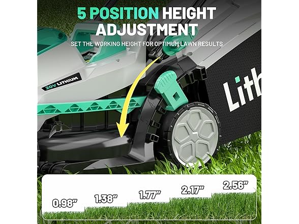 Litheli 13 Inch Cordless Lawn Mower