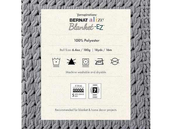 Bernat Alize Blanket-EZ Yarn, Denim Blues