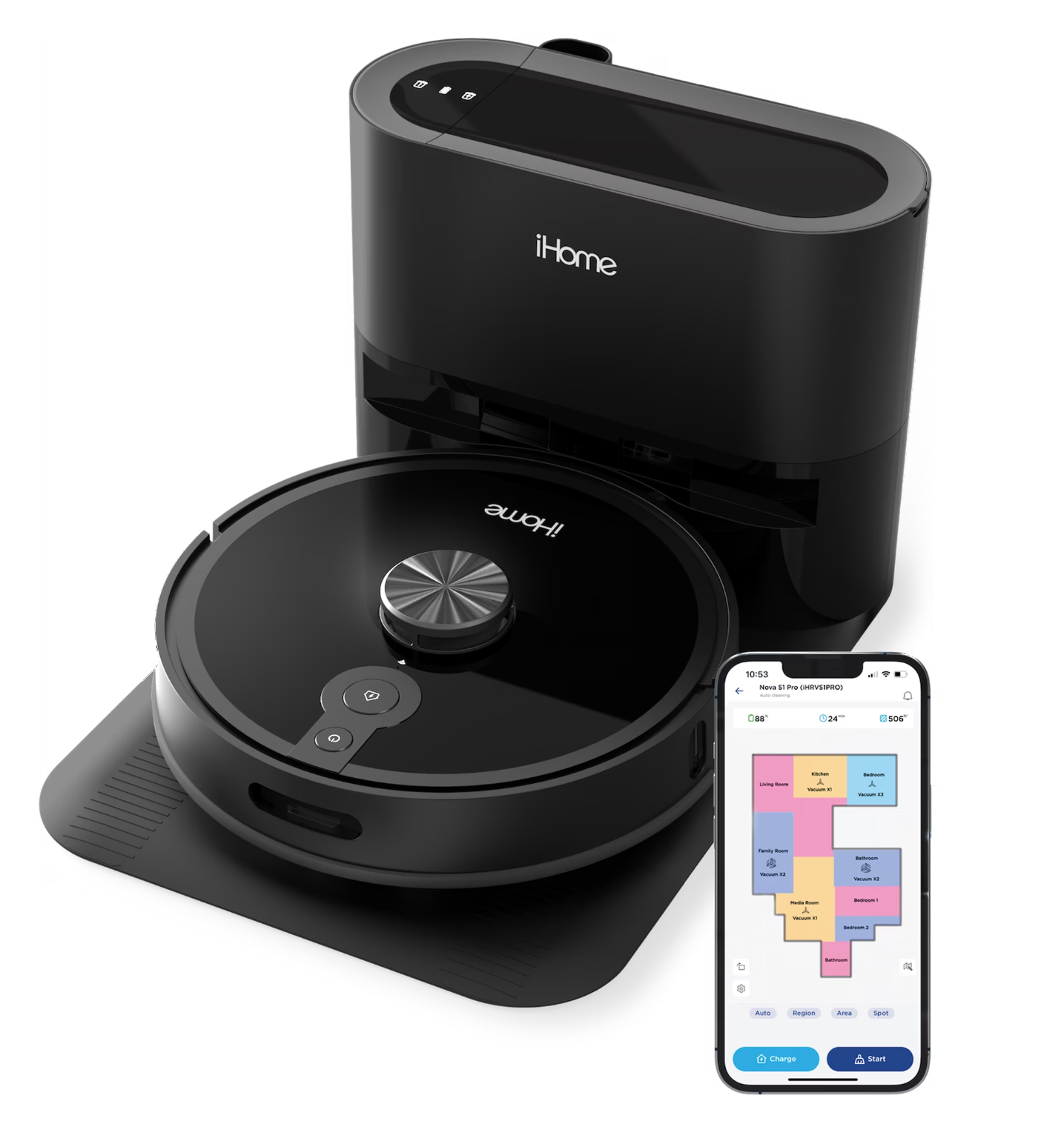(NEW) iHome Nova S1 Pro Self Empty Robot Vac - Gallery 5