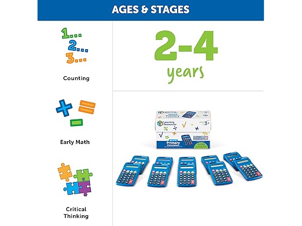 Learning Resources Primary Calculator, Set of 10