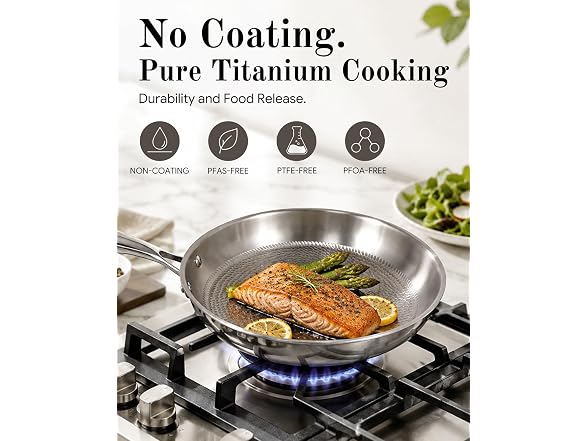 Titanium Pans for Cooking Hammered