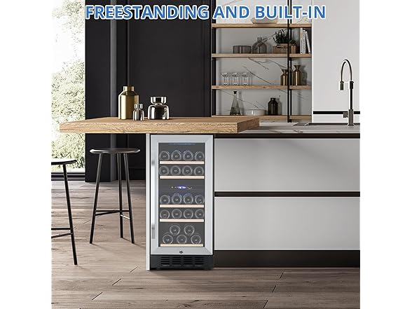 Metal Built-in Single Door Wine Cooler 26 Bottles 
