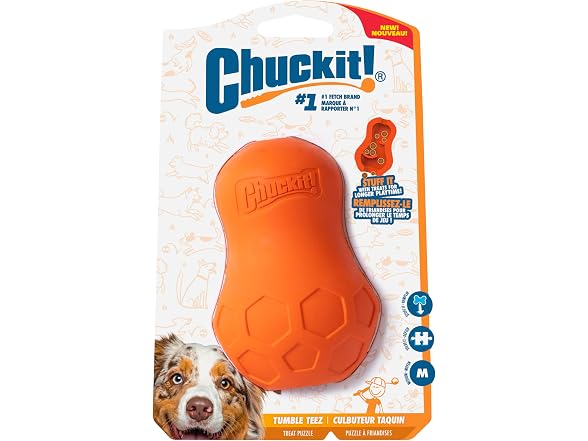 Chuckit! Tumble Teez Dog Treat Puzzle Toy, Medium