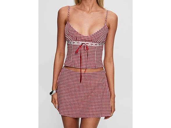 Princess Polly Daydreaming Gingham Crop Set