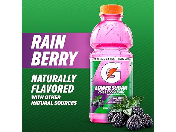 6PK Gatorade Lower Sugar Electrolyte Rain Berry