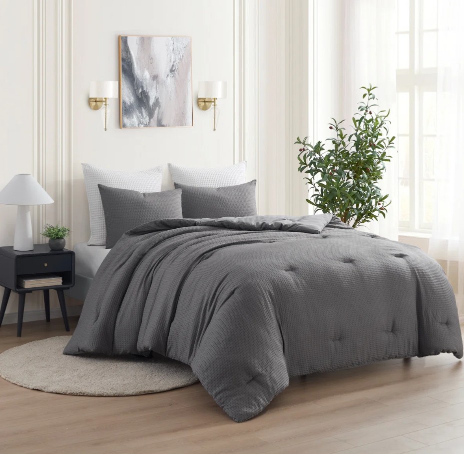 Kathy Ireland 3 Piece Waffle Comforter Set - Gallery 9