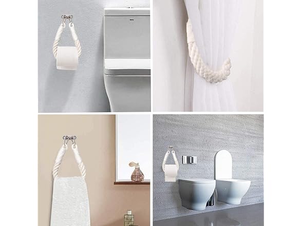 Nautical Rope Toilet Paper Holder Wall-Mounted Tow