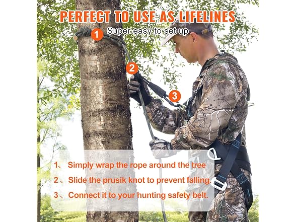 VEVOR Tree Stand Safety Rope, 9 ft/2.7