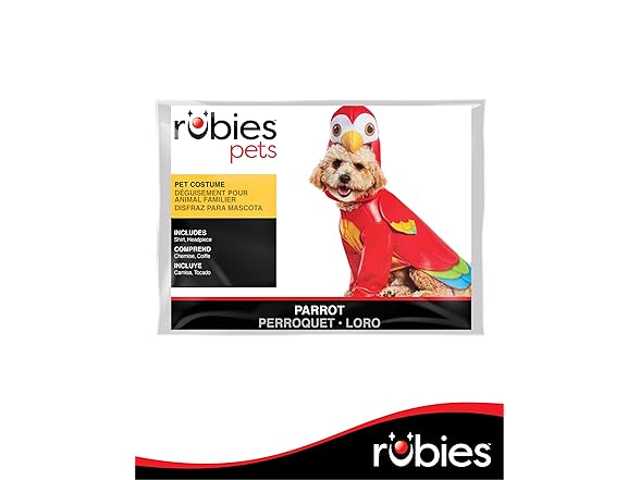 Rubies Parrot Pet Costume for Dogs or Cats, L