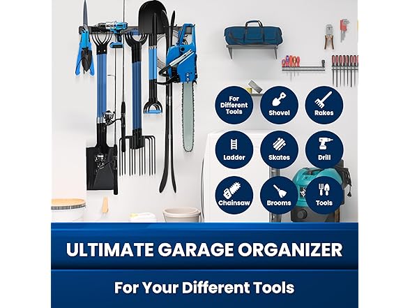 All-Metal Garage Tool Organizer Wall Mount