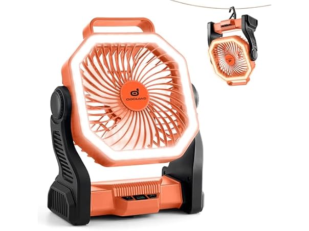 $18.99, Was $24.99, 24% Off! Odoland Orange Rechargeable Camping Fan dealfomo